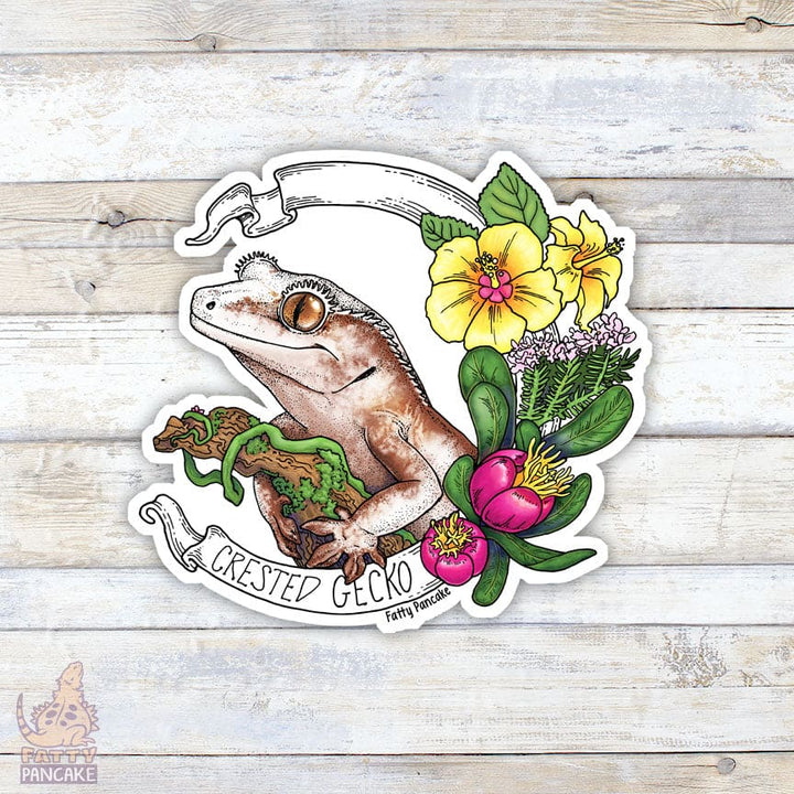 Crested Gecko Banner Sticker