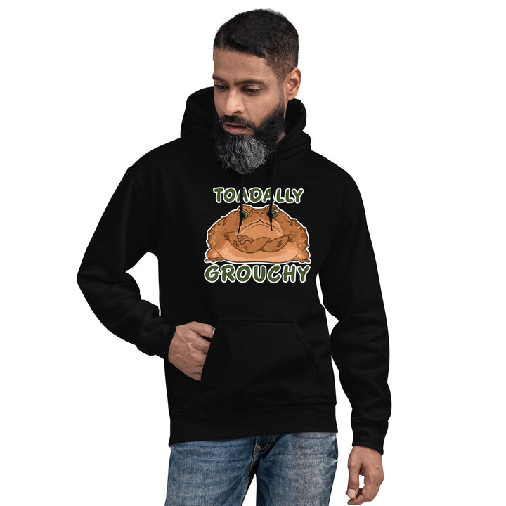 Toadally Grouchy Unisex Hoodie, Amphibian Toad Pullover Top