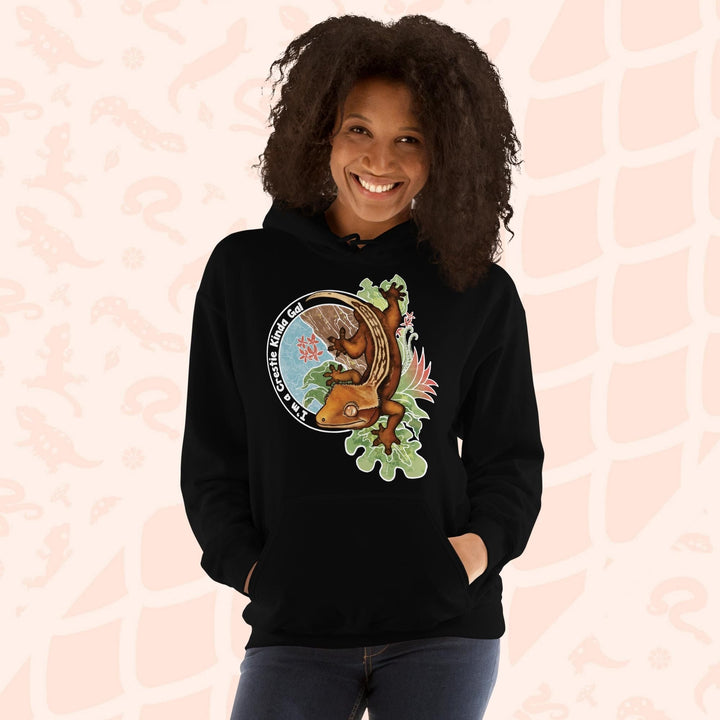 Crestie Kinda Gal, sudadera con capucha Gecko creada, lagarto lindo, regalo de reptil 