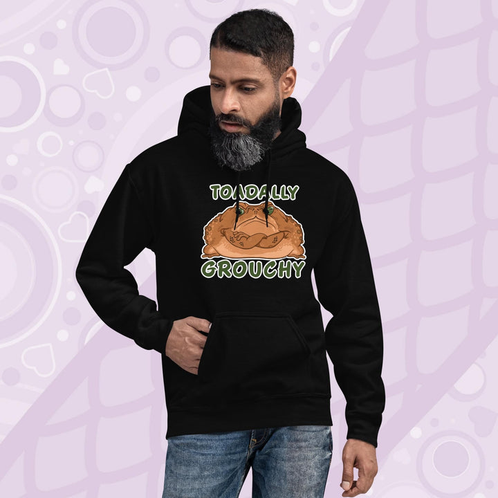 Toadally Grouchy Unisex Hoodie, Amphibian Toad Pullover Top