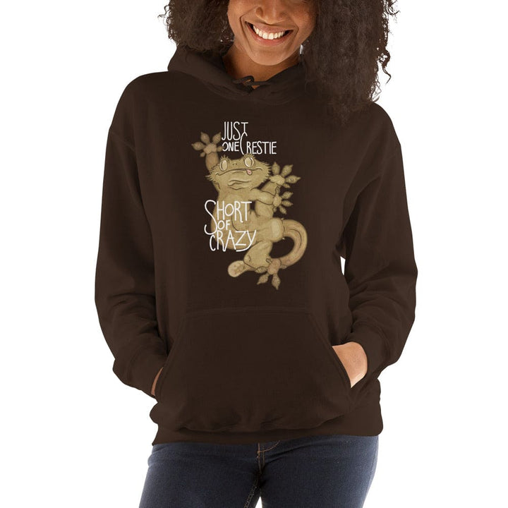 Just one Crestie Short of Crazy Unisex Hoodie, Silly Reptile Pullover Gift