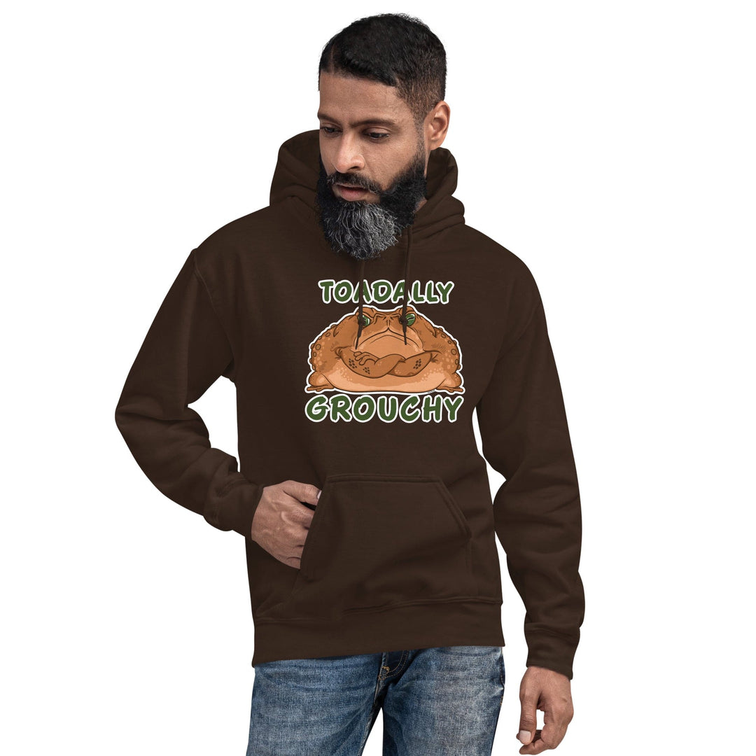 Toadally Grouchy Unisex Hoodie, Amphibian Toad Pullover Top