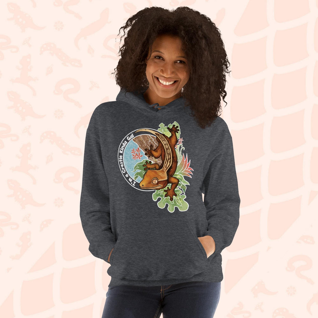 Crestie Kinda Gal, sudadera con capucha Gecko creada, lagarto lindo, regalo de reptil 