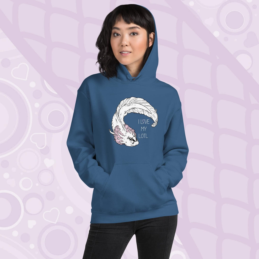 Me encanta mi Lotl, sudadera con capucha Axolotl, regalo de anfibios, lindo jersey de salamandra