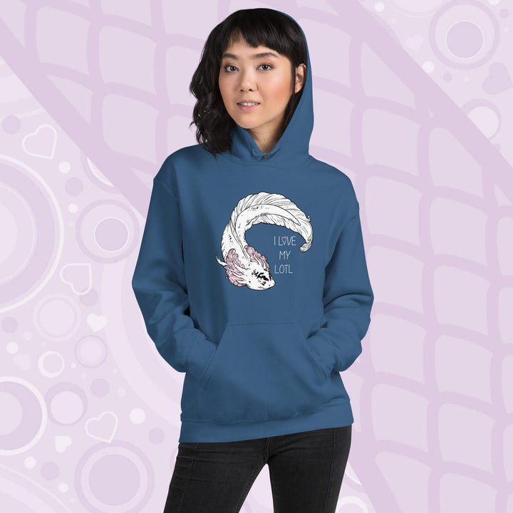 Me encanta mi Lotl, sudadera con capucha Axolotl, regalo de anfibios, lindo jersey de salamandra