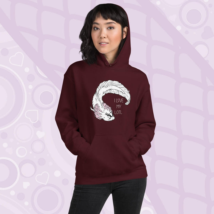 Me encanta mi Lotl, sudadera con capucha Axolotl, regalo de anfibios, lindo jersey de salamandra
