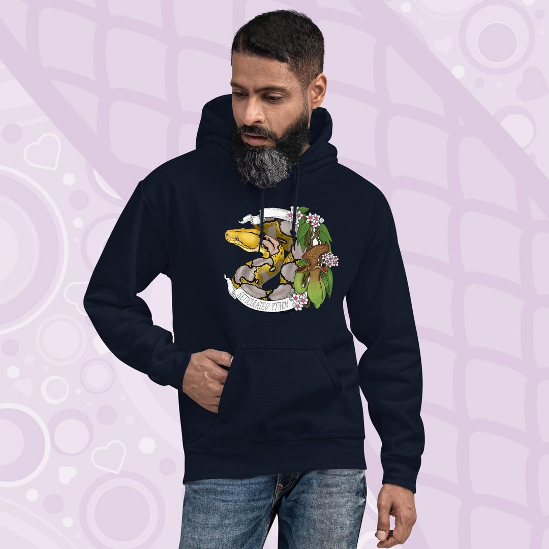 Sudadera con capucha reticulada de Python Banner, suéter de regalo de serpiente reptil 