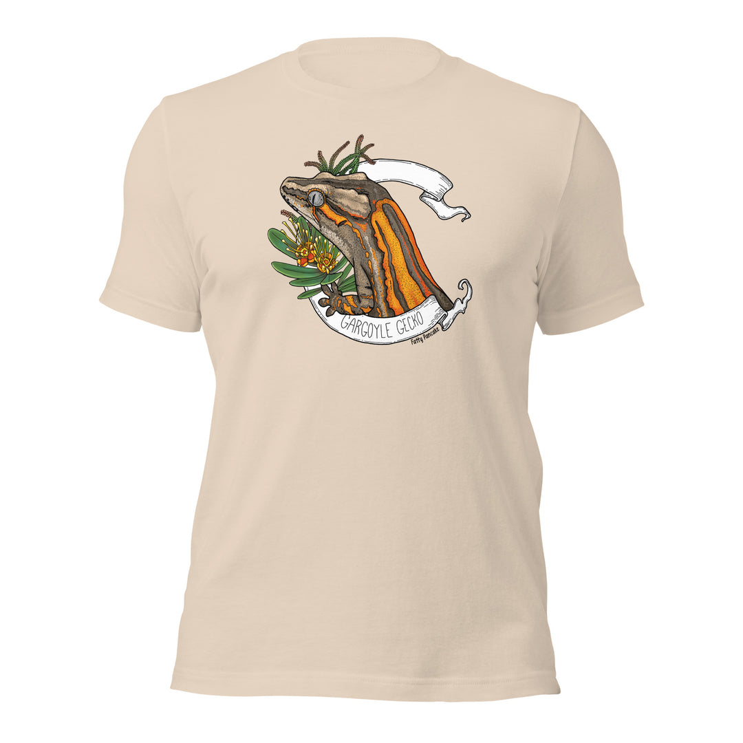 Soft Cream t-shirt with a colorful graphic of a gargoyle gecko and text on the front.