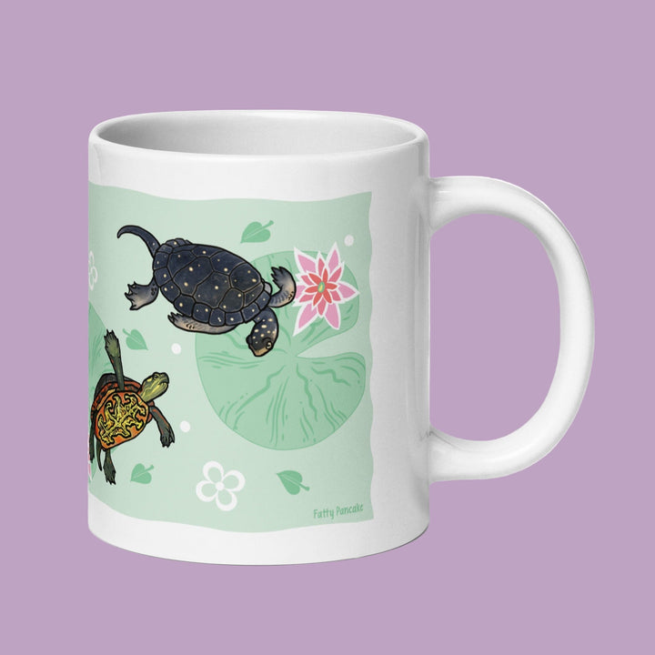 Turtles Mug, Red Eared Slider Mug, Spotted Turtle, Diamondback Terrapin, Painted Turtle, Ceramic Drinkware
