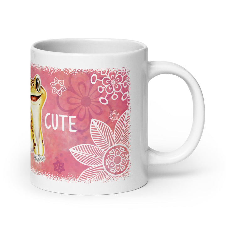 Pink Leopard Gecko Mug with Flowers