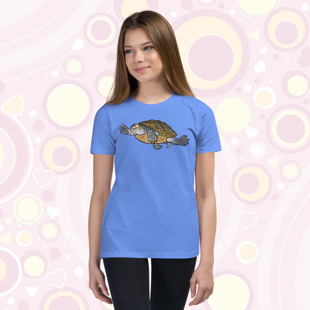 Diamondback Terrapin Youth Short Sleeve T-Shirt, Cute Turtle Tee