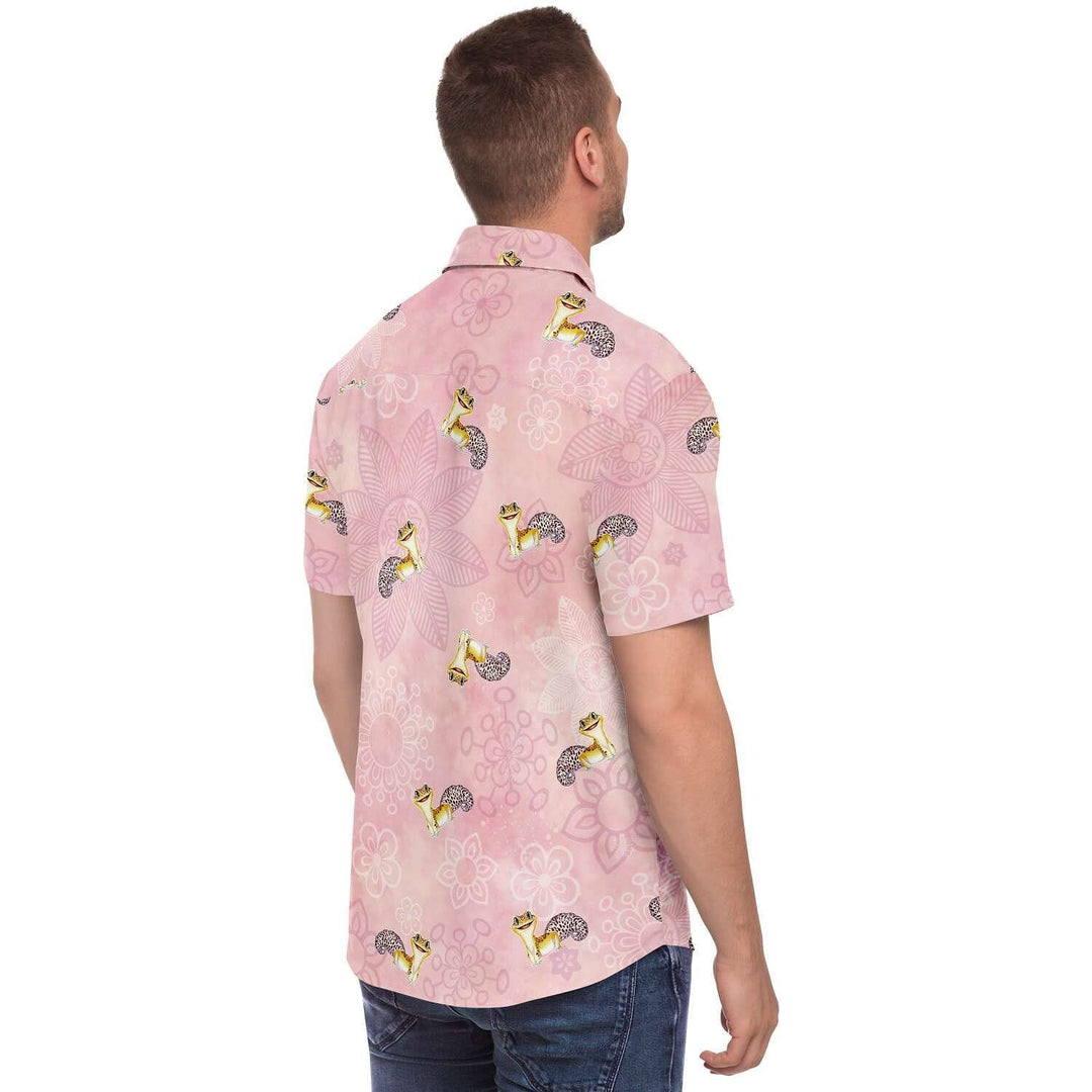 Linda camisa con botones de leopardo Gecko, top de regalo de reptil 