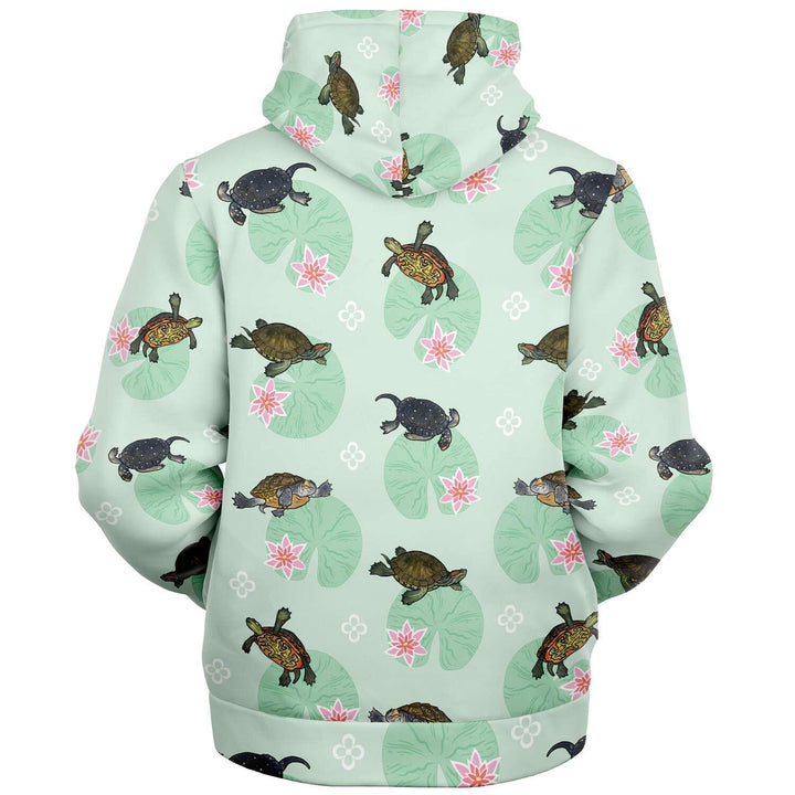 Turtles with Lilly Pad Microfleece Zip Hoodie