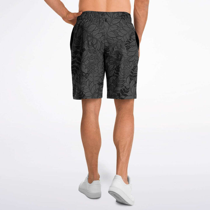 Snakes with Leaves Long Shorts, Fashion Reptile Gift Bottoms