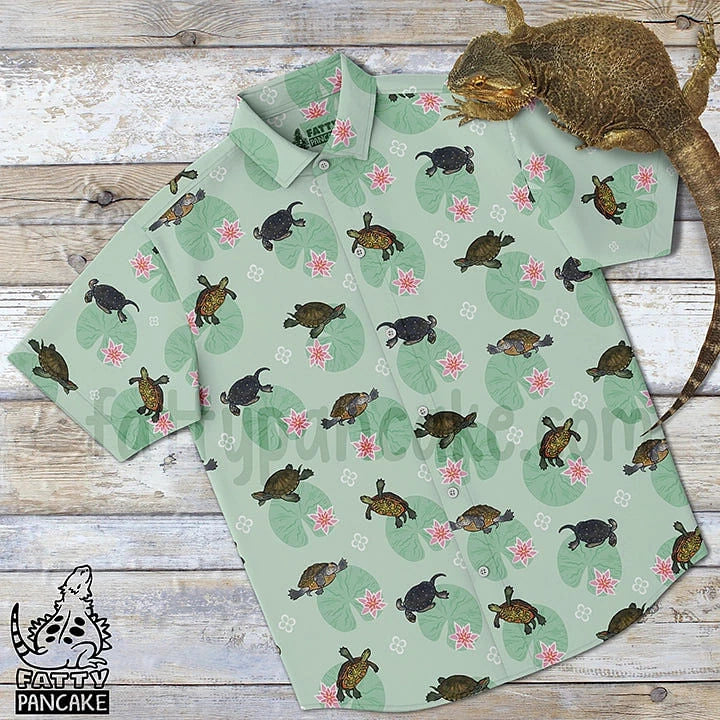 Turtles with Lilly Pads II Button Down Shirt