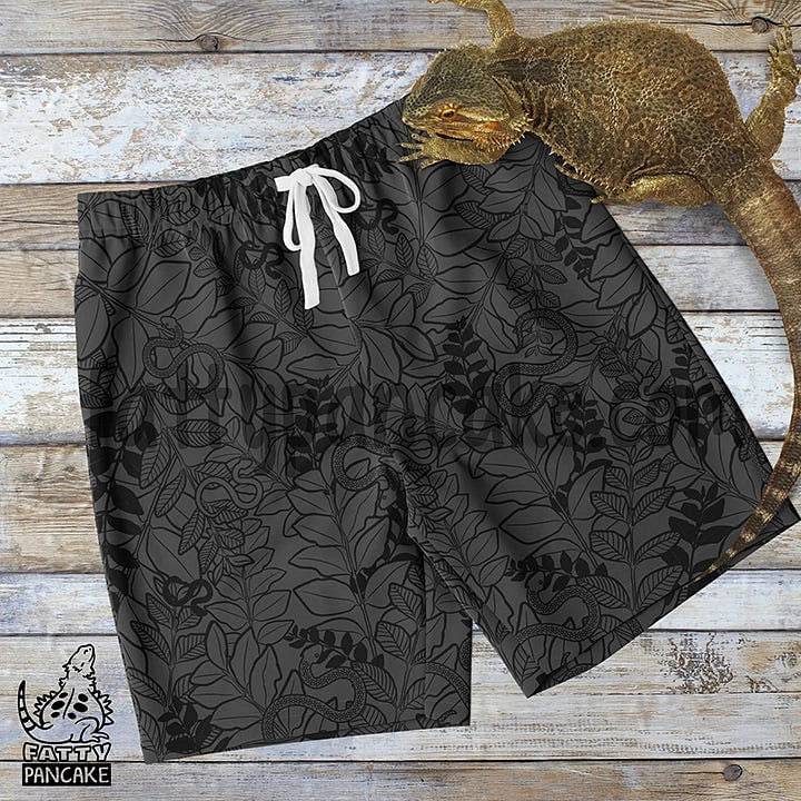 Serpientes con hojas pantalones cortos largos, pantalones de regalo de reptiles de moda