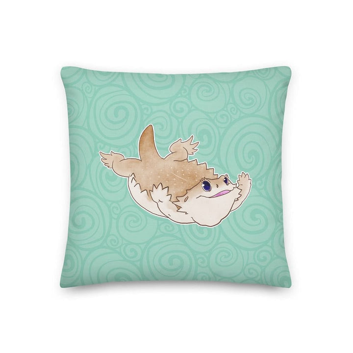 Mighty Leap Bearded Dragon, Cute Reptile Square Pillow