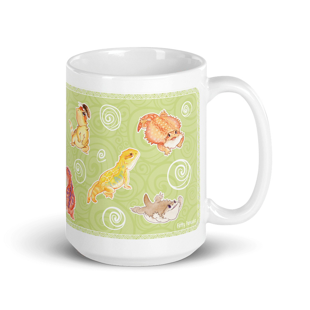 Taza de regalo con diseño de reptil lindo y dragón barbudo de Many Beardies 