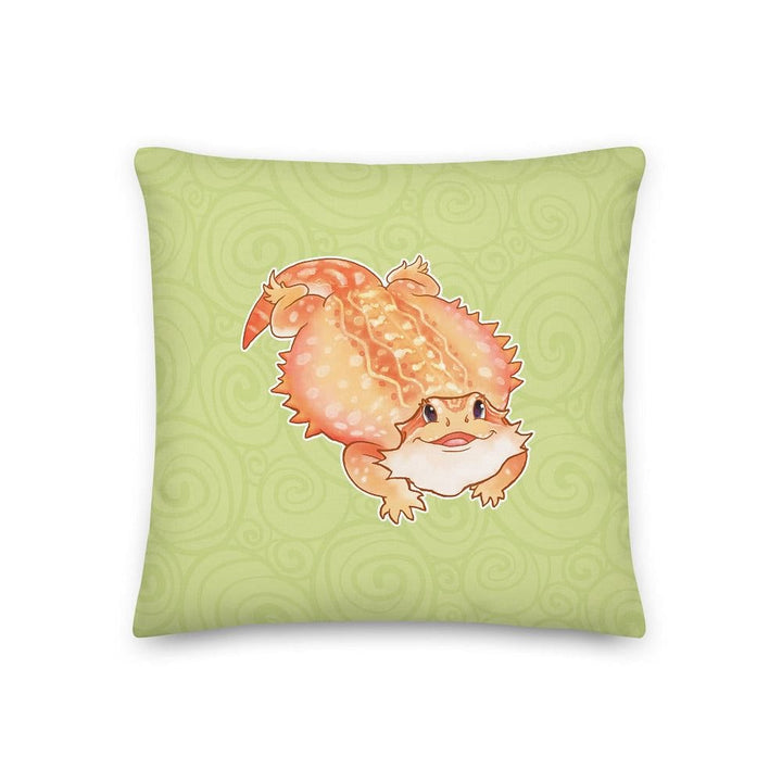 Pancake Mode Bearded Dragon, Cute Reptile Square Pillow