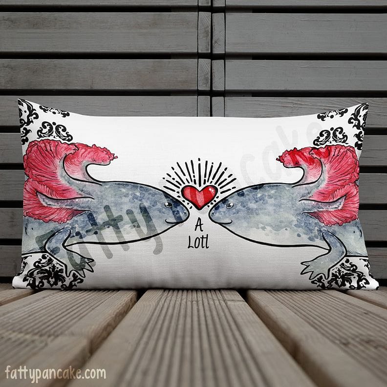 Love a Lotl Axolotl, Cute Amphibian Rectangular Pillow