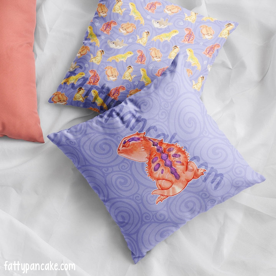 Stink Eye Bearded Dragon, Cute Reptile Square Pillow