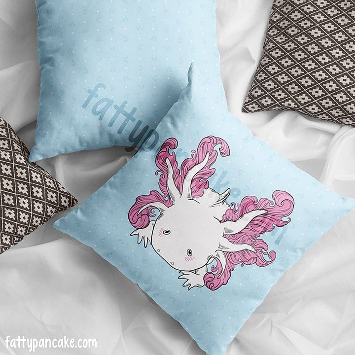 Think a Lotl Thoughts Axolotl, Cute Amphibian Gift Square Pillow