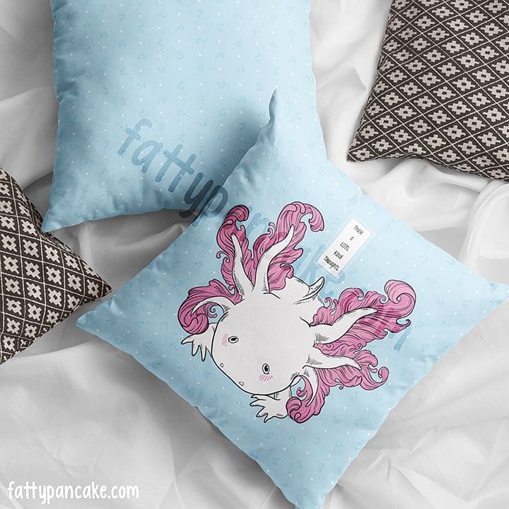 Think a Lotl Thoughts Axolotl, Cute Amphibian Gift Square Pillow