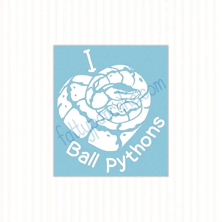 I Heart my Ball Python Decal, Waterproof Vinyl Decal, Cute Snake Reptile Gift