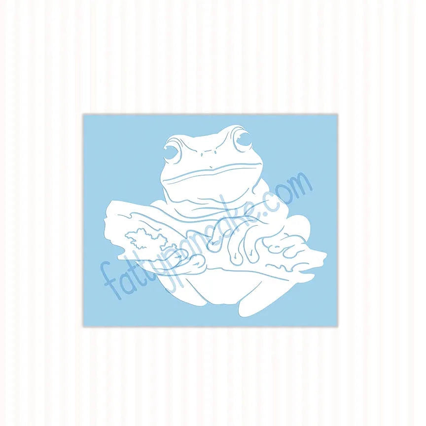 Whites Tree Frog Decal, Waterproof Vinyl Decal, Cute Amphibian Gift