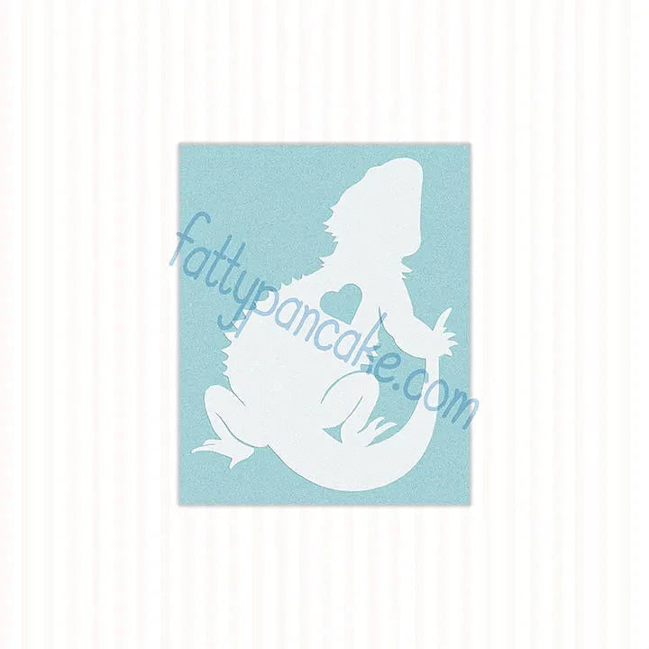 Bearded Dragon with Heart Waterproof Vinyl Decal, Cute Reptile Gift