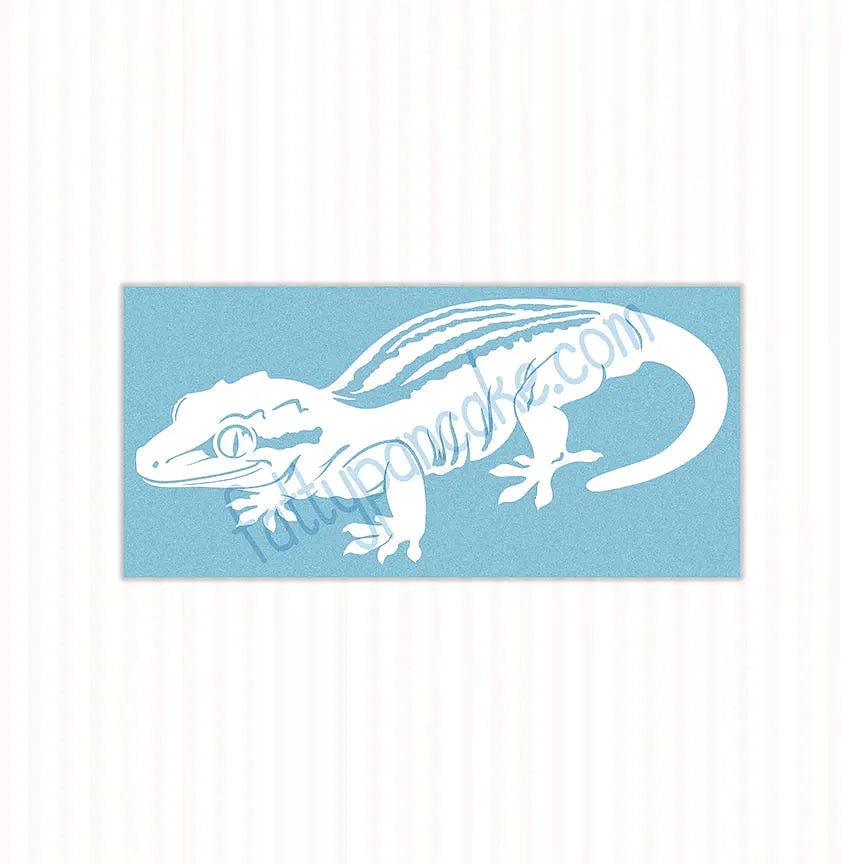Gargoyle Gecko Decal - Striped, Waterproof Vinyl Decal, Cute Reptile Gift