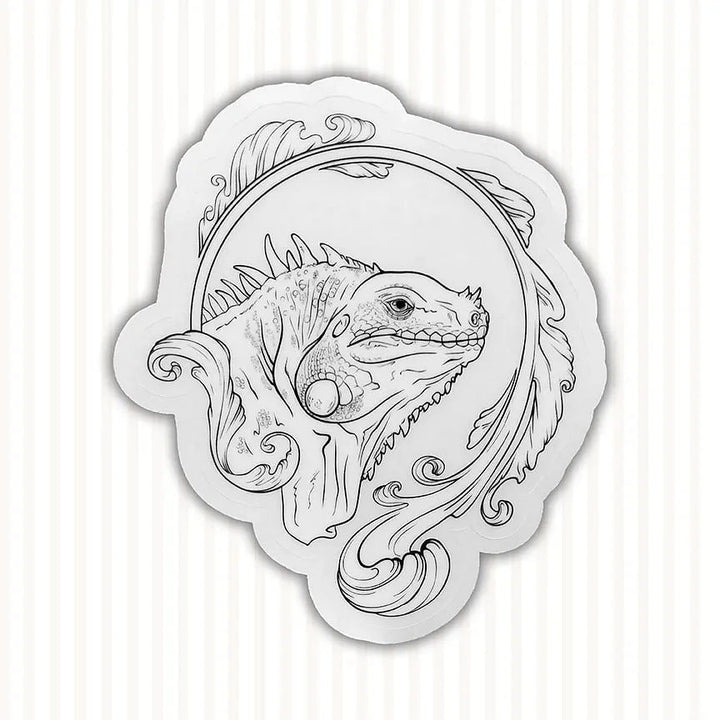 Iguana Flourish Sticker
