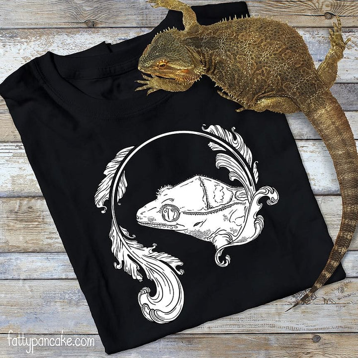 Camiseta floreciente de Gecko crestado 