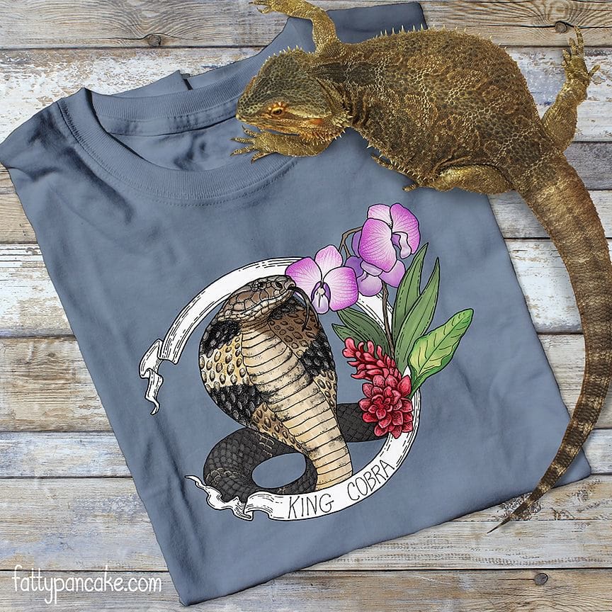 Camiseta King Cobra Banner, camiseta de reptil de regalo de serpiente 