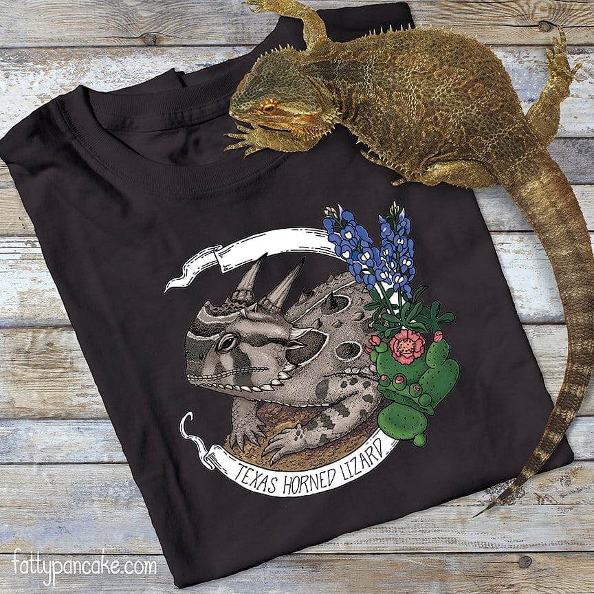 Camiseta unisex con bandera de lagarto cornudo de Texas 