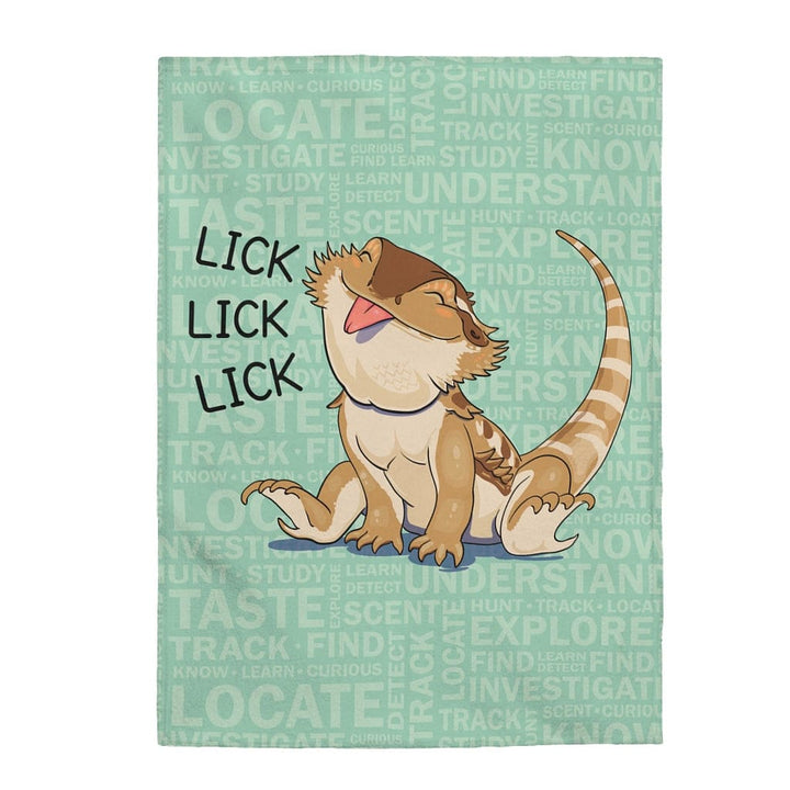 Lick Lick Lick Bearded Dragon, Cute Reptile Plush Blanket