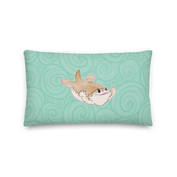 Mighty Leap Bearded Dragon, Cute Reptile Rectangular Pillow