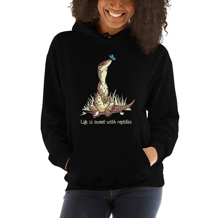 Life is Sweet with Reptiles Argus Monitor Hoodie, Gift Lizard Pullover