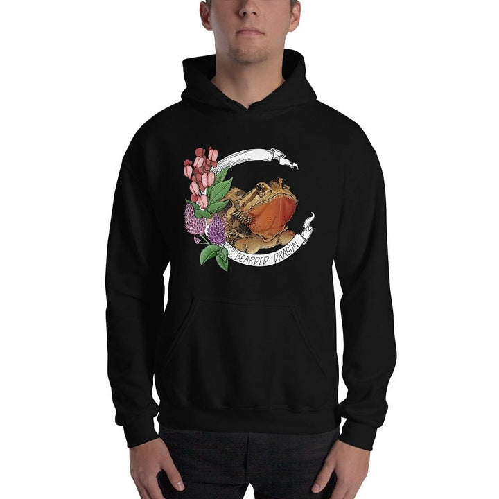 Bearded Dragon Banner Hoodie, Reptile Gift, Cute Lizard Unisex Pullover