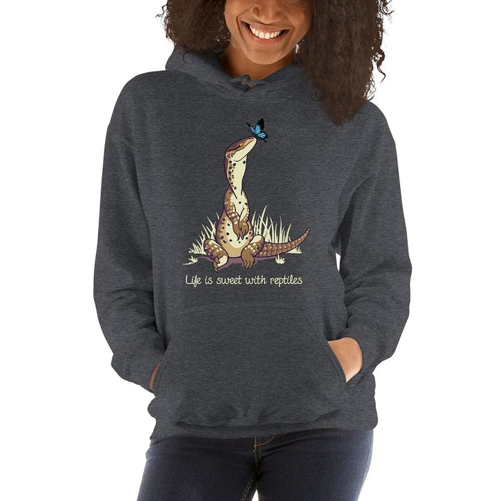 Life is Sweet with Reptiles Argus Monitor Hoodie, Gift Lizard Pullover