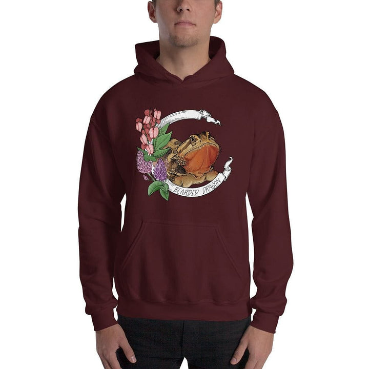 Bearded Dragon Banner Hoodie, Reptile Gift, Cute Lizard Unisex Pullover