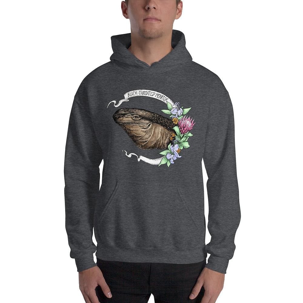 Black Throat Monitor Banner Hoodie, Reptile Gift Pullover