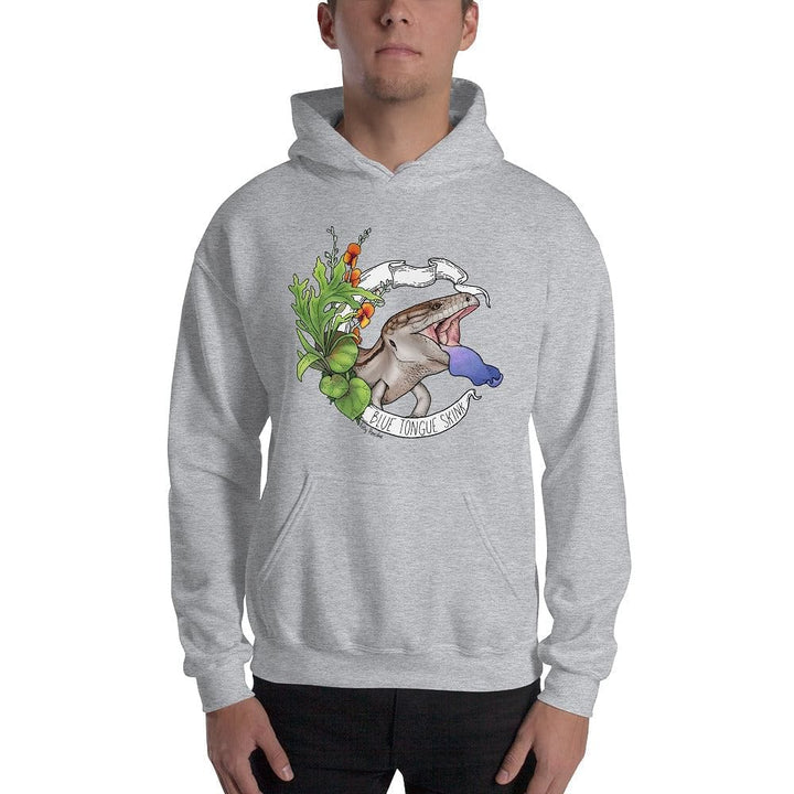 Blue Tongue Skink Banner Hoodie, Reptile Gift Pullover