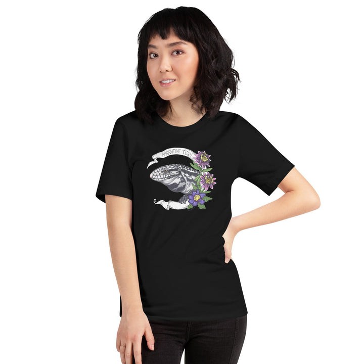 Argentine Tegu with Flowers Banner Tee